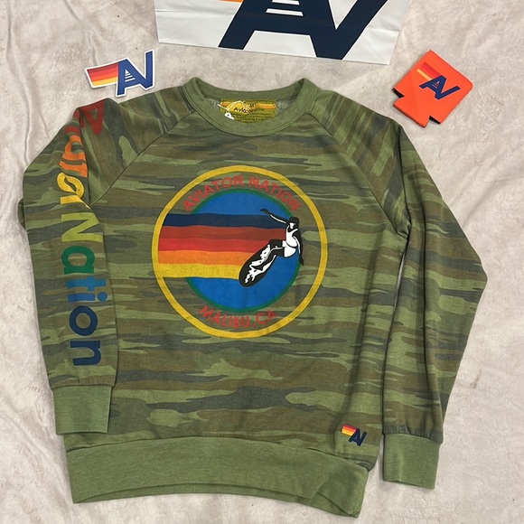 - NWT Aviator Nation Bolt Canp Crew Extra Large + Tote bag - Picture 5 of 7